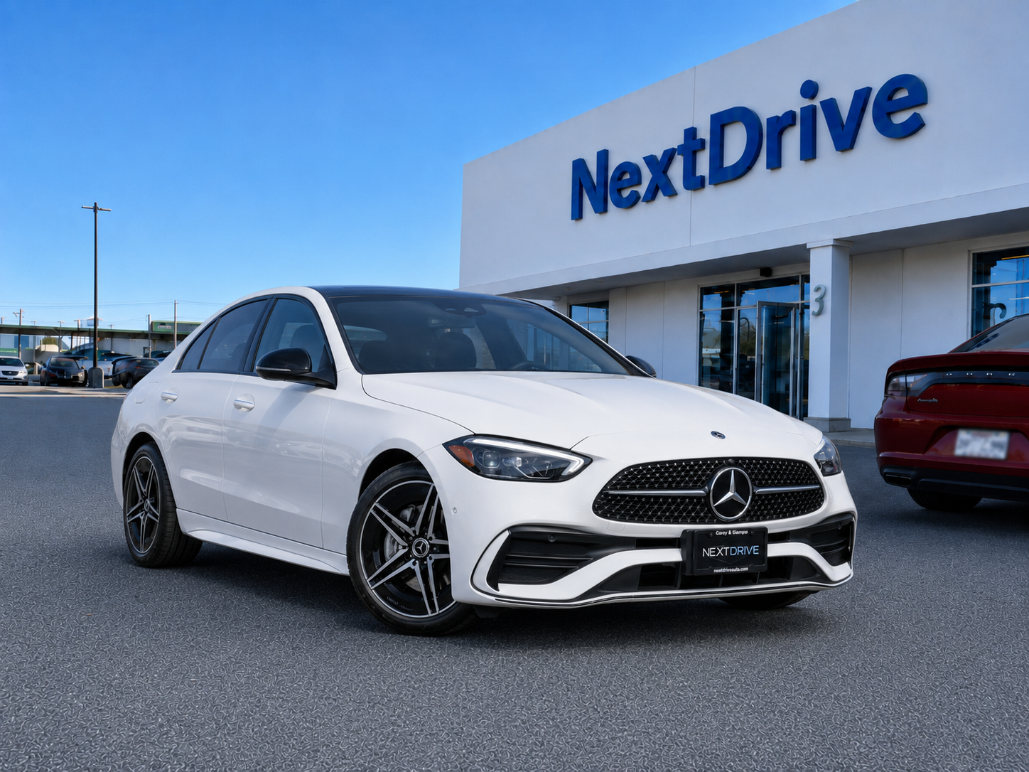 2023 White 2023 Mercedes-Benz C300 AMG Line — currently leased on contract