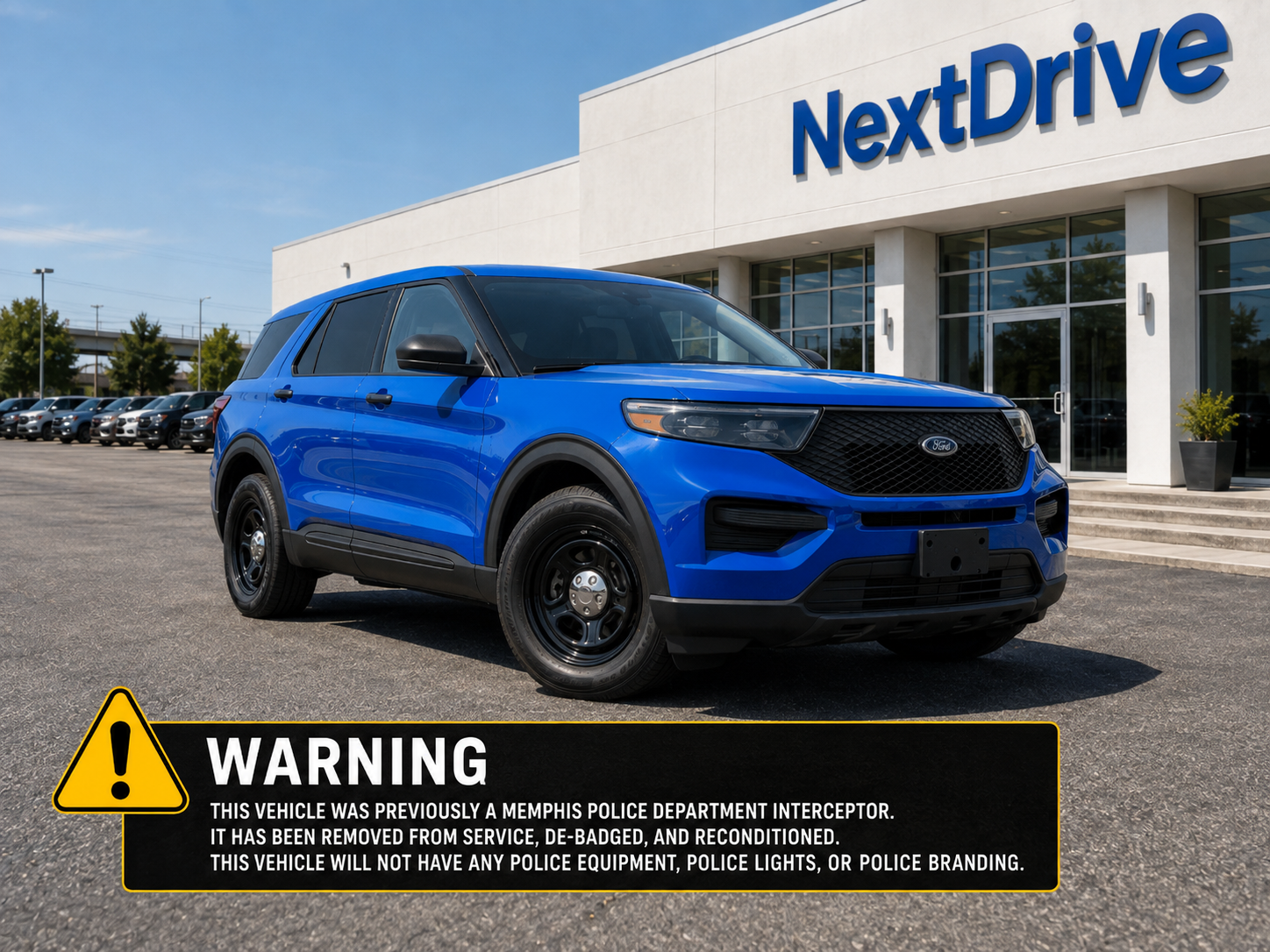 2023 Blue 2023 Ford Explorer (Former Fleet Memphis Police Department MPD) — currently leased on contract