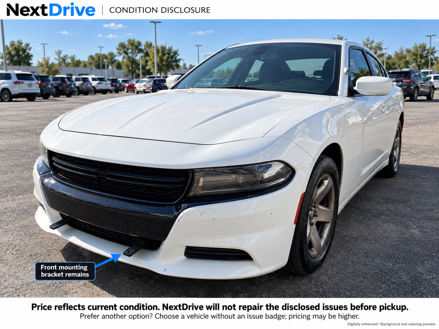 White 2018 Dodge Charger V6 Police Interceptor (Former Fleet Memphis Police Department MPD) available for week-by-week lease at NextDrive